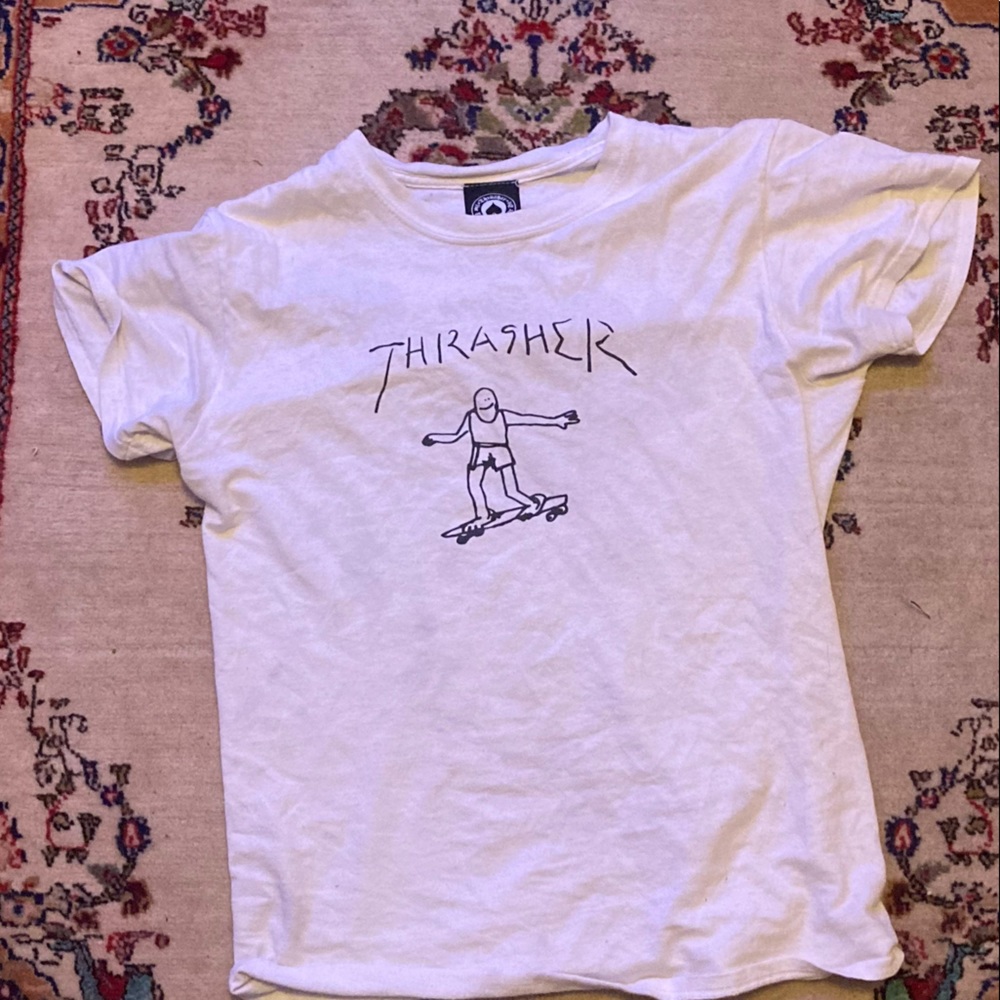 thrasher shirt white